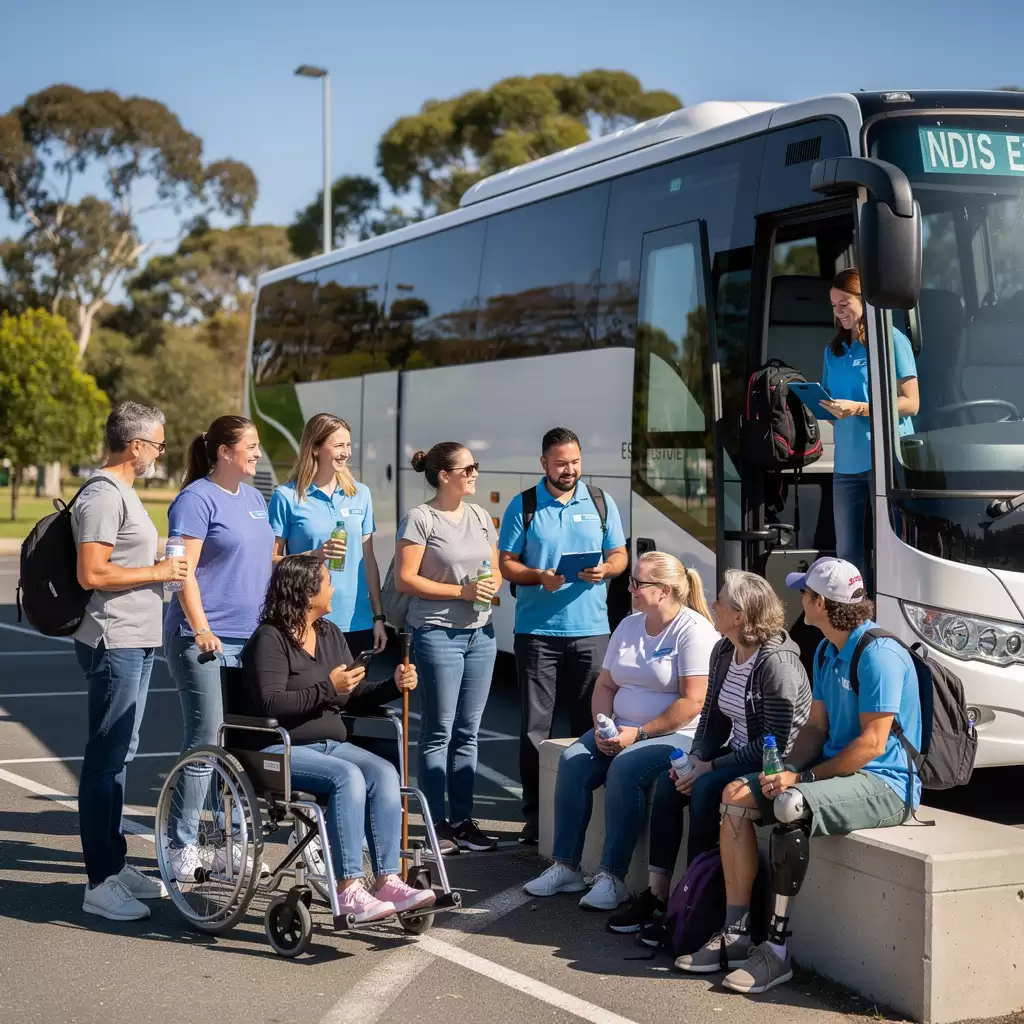 NDIS participants enjoying community access excursions and bus trips in Caboolture