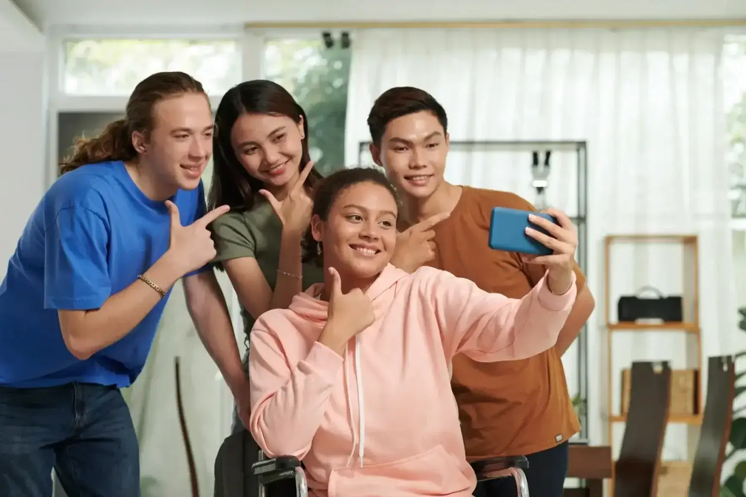 Participant enjoying a community outing with specialist support worker